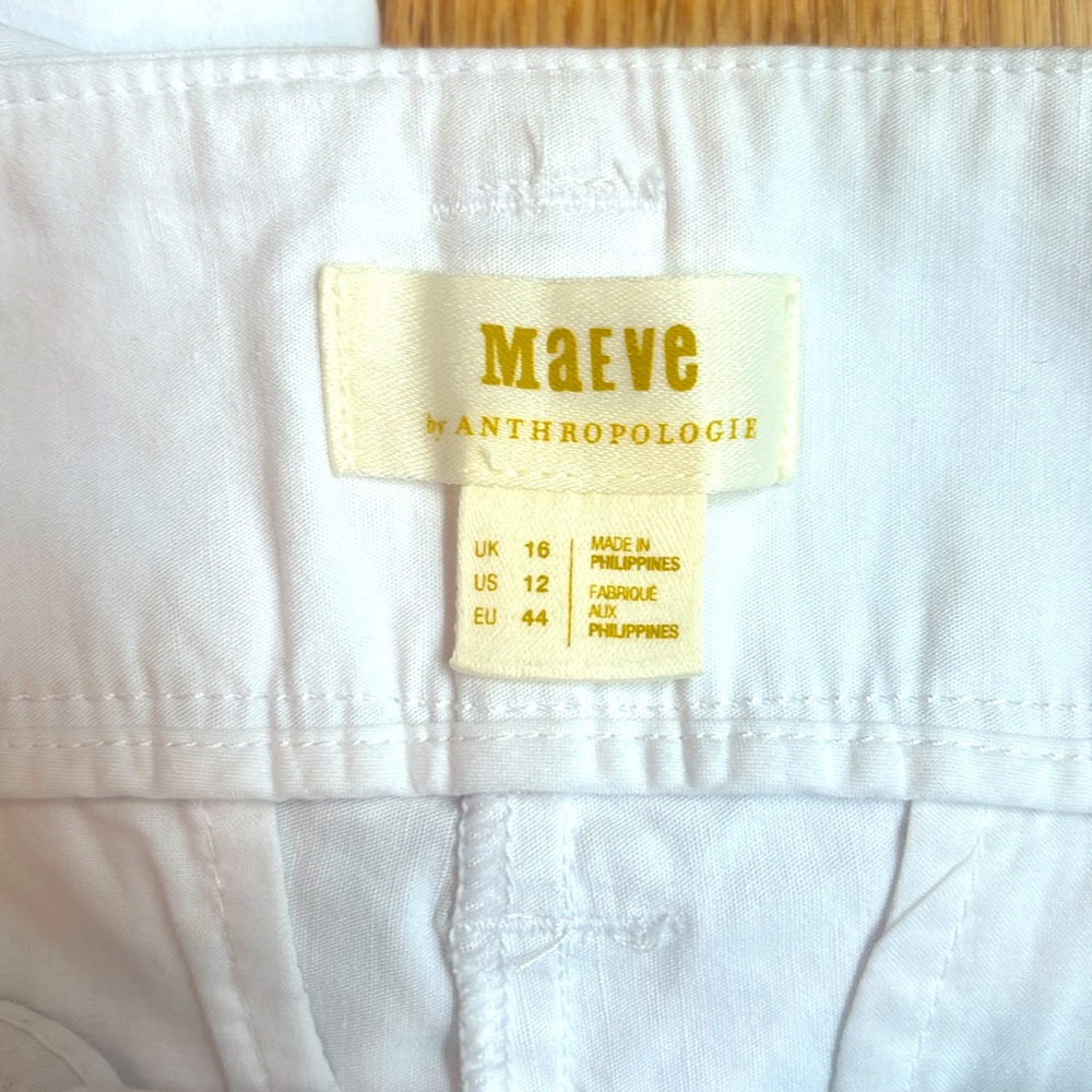 NWT Anthropologies Maeve Naomi Pant in White - Picture 5 of 6